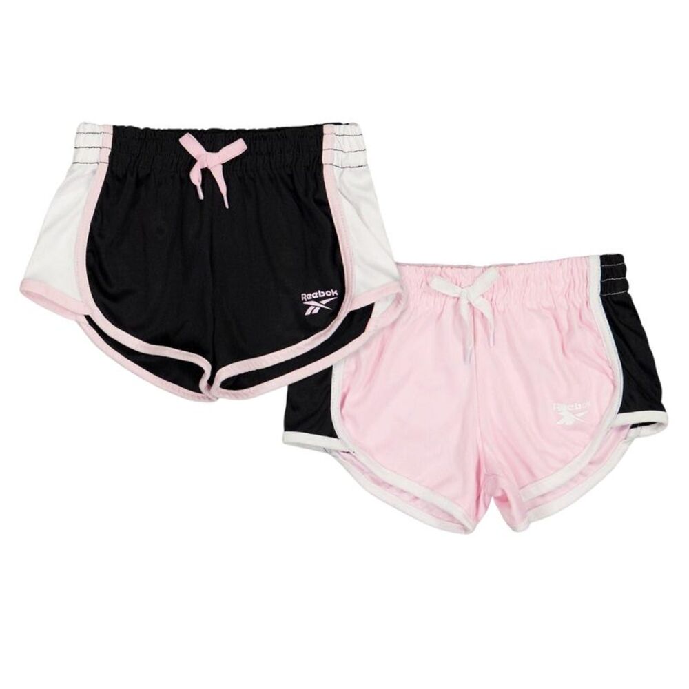Reebok Girls Running Shorts (Pack of 2) / Pink Lady/Black